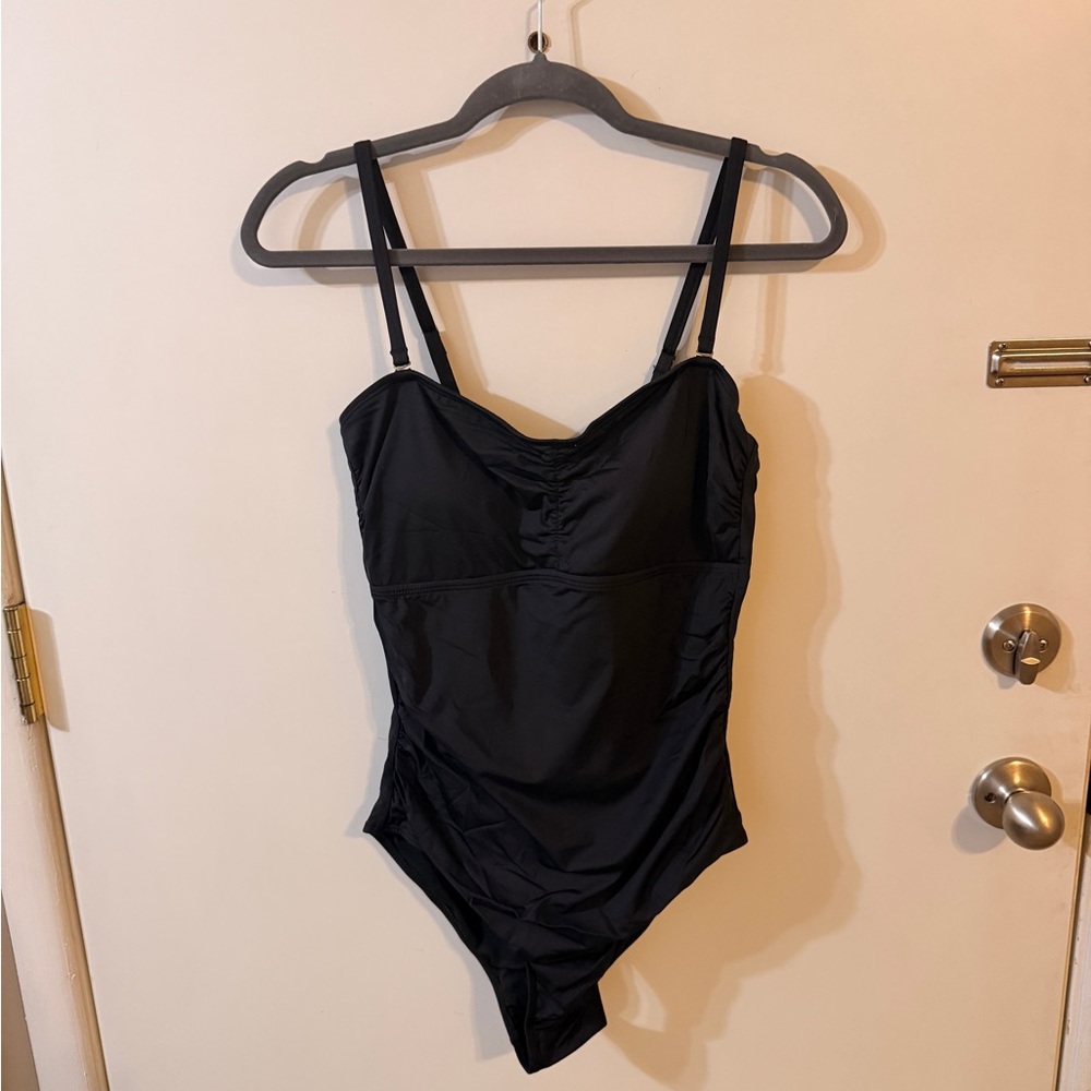 Younique Black One-Piece Swimsuit with Adjustable Straps
